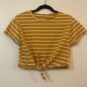 Yellow orange crop top.